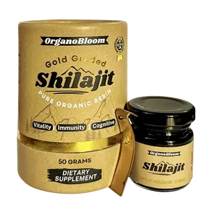 OrganoBloom Pure Himalayan Shilajit Gold 50 G - Organic Resin with Fulvic & Humic Components for Vitality Immunity & Cognitive Health