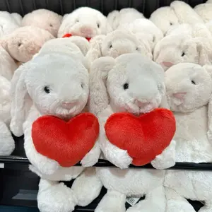 Jellycat Bashful Red Love Heart Bunny, Plush Toy, Soft Cuddly Rabbit, Valentine's Day Gift, Stuffed Animal, Cute Bunny for Kids, Collectible Jellycat Plush, Keychains