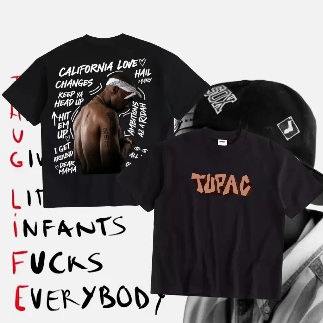 2Pac Rapper Shirt – Classic Rapper Graphic Sweatshirt Featuring Tupac Shakur – Hip Hop Culture Fashion