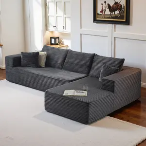 108 Inch Boneless Couch Vacuum Compressed Sofa No Assembly Required Memory Foam Sectional for Living Room Modern Space-Saving Modular L-Shaped Set