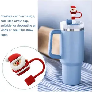 Christmas Straw Topper Covers for 30&40oz Stanley Cups - Silicone Straw Cover - Drinkware