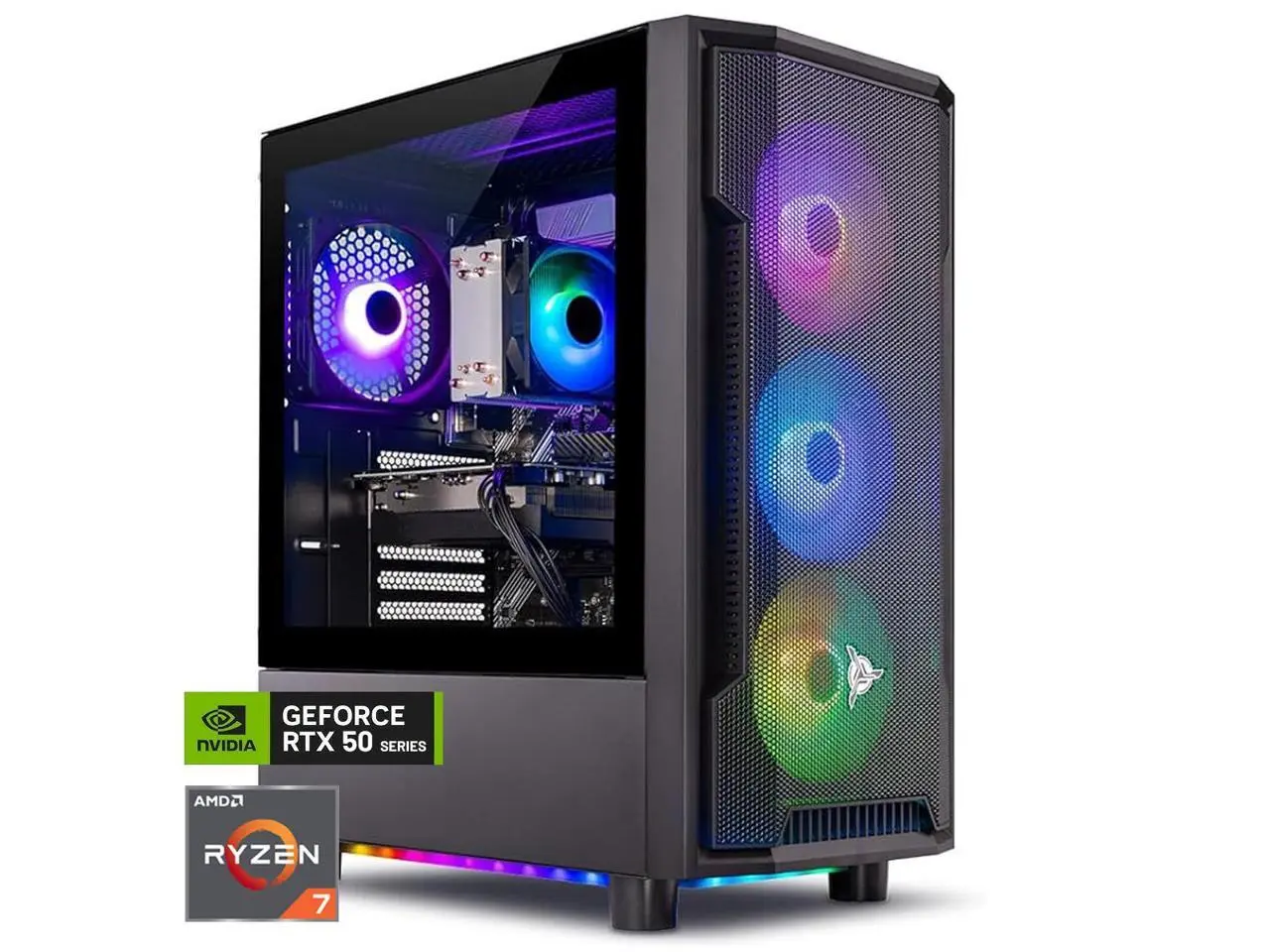 Skytech Gaming Shadow Gaming PC, AMD Ryzen 7 5700 3.7GHz, NVIDIA RTX 5060 Ti 8GB VRAM, 1TB NVMe SSD, 16GB DDR4 RAM 3200, 650W GOLD PSU, Wi-Fi, Win 11, Desktop