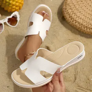 Women's Cut-Out Wedge Slide Sandals, Comfortable Platform Slip-On Sandals for Summer Casual Wear