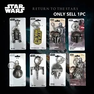 Star Wars Official Licensed Metal Keychain, Mandalorian Grogu R2D2 Millennium Falcon Alloy Keyring, Premium Star Wars Gifts for Fans & Men, Heavy Duty Star Wars Accessories Bag Charm Keychain For Bags 8 Styles available
