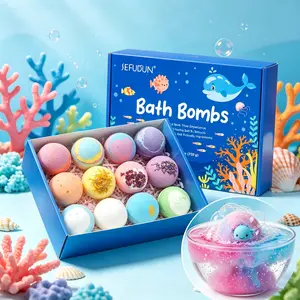 SEFUDUN Complete Bath Bomb Set, 12 pieces per set, featuring fun little toys and a variety of scents. Made with safe and gentle ingredients to make bath time more enjoyable. Perfect as a Children’s Day gift. Not suitable for children under 3 years of age.