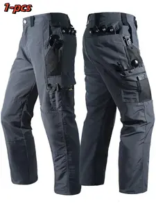 Men's Outdoor Tactical Work Pants Large-Pocket Multi-Functional Construction Work Pants Khaki Pants Abrasion-Resistant, Tear-Resistant Camping, Hiking, Hunting Pants Adventure, Mountaineering, Fishing Pants