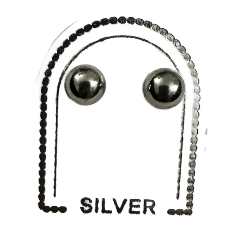 Silver ball stud earrings 6mm- Producto #9 Silver ball stud earrings 6mm- Producto #9