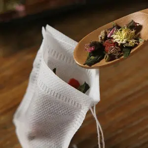 Tea Filter Bag, 100pcs Non-woven Fabric Tea Infuser Bag with Drawstring, Disposable Empty Tea Bag for Loose Leaf, Tea Making Tool for Home Office