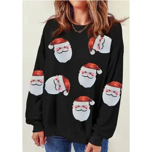 Black Santa Sequin Sweatshirt