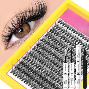 Lash Clusters Kit Eyelash Extension Kit 10-18mm Mix 40D Individual Lashes with Lash Bond and Seal and Remover Lash Applicator for Lash Extension for Beginners