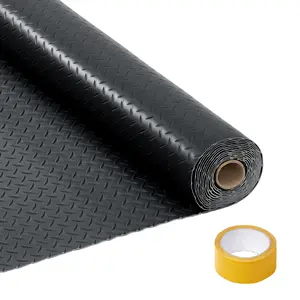 Garage Floor Mat, 2mm Thickened Non-Slip PVC Garage Mat Roll, Diamond Plate Floor Protector Mat with Tapes for Garage, Under Car Parking Mat for SUVs, Trucks, Sports Car, Indoor Use