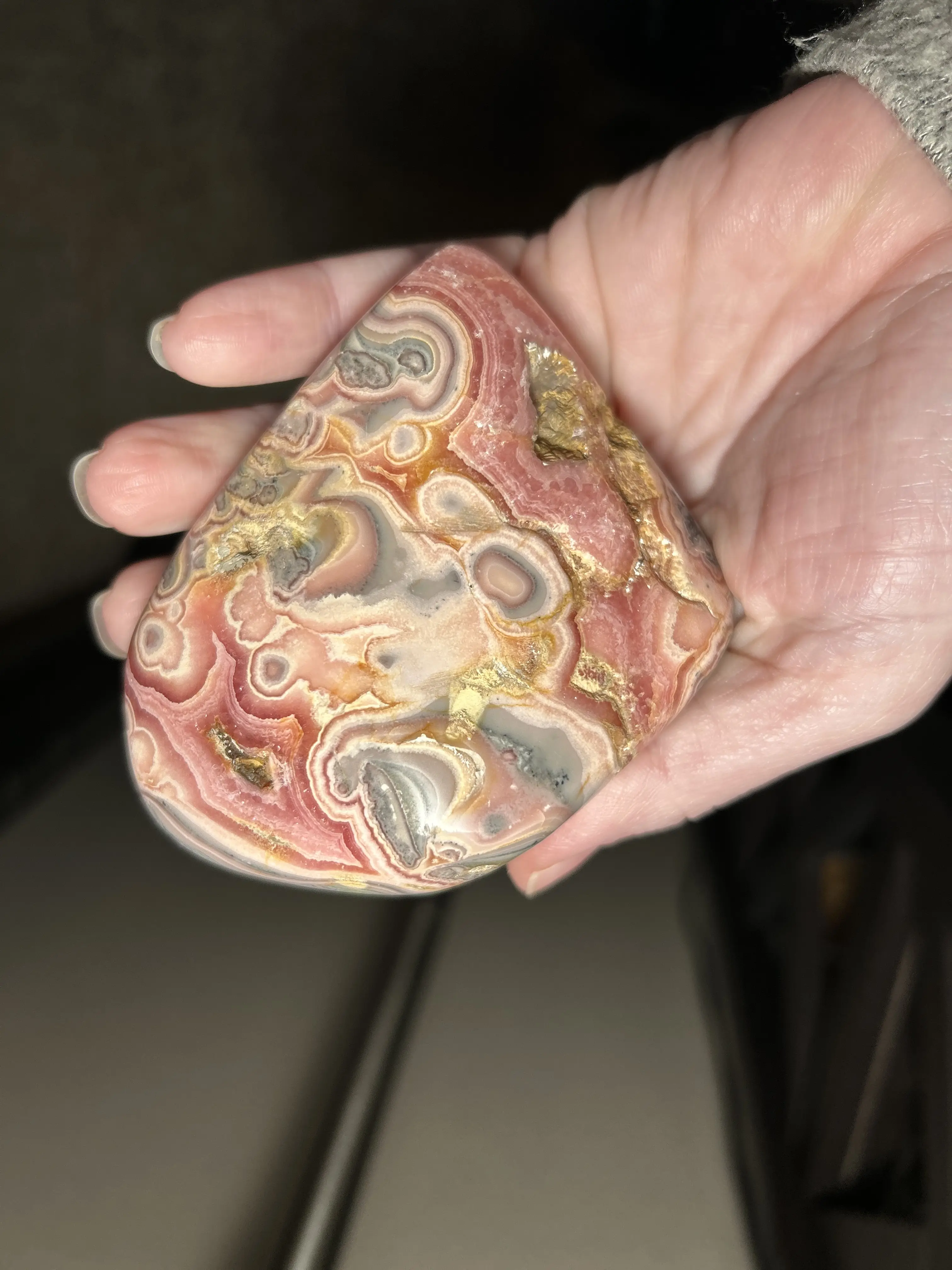 Rhodochrosite Freeform with Pyrite Banding