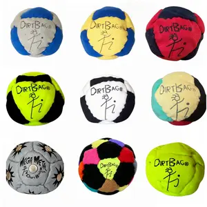DirtBag 8-Panel Hacky Sack Footbag - Durable Soft Sand-Filled, Indoor/Outdoor Play, Retro 90s Stress Relief Toy for All Ages, Assorted Colors + Carry Pouch