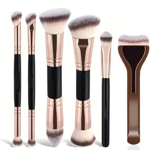 Professional Dual-Ended Makeup Brush Set, Cosmetic Brushes, Multifunctional Makeup Brushes, Multi-Functional Foundation Contour Eyeshadow Blush Brushes, High-Quality Synthetic Hair, Daily Essential Beauty Tool