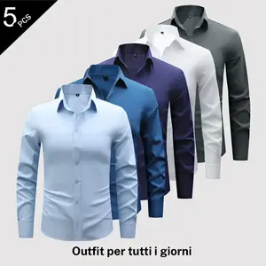 Workday Shirt Set—Men's dress shirts, business style, slim fit, ideal for commuting, suitable for formal and semi formal occasions, men's casual shirts, men's black shirts, men's dress shirts.