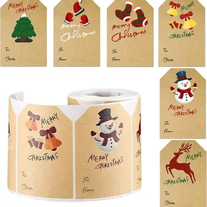 250 Count Self-Adhesive Christmas Gift Labels, 3x2 Inch Holiday Name Tag Stickers for Wrapping, Boxes, Bags & Crafts