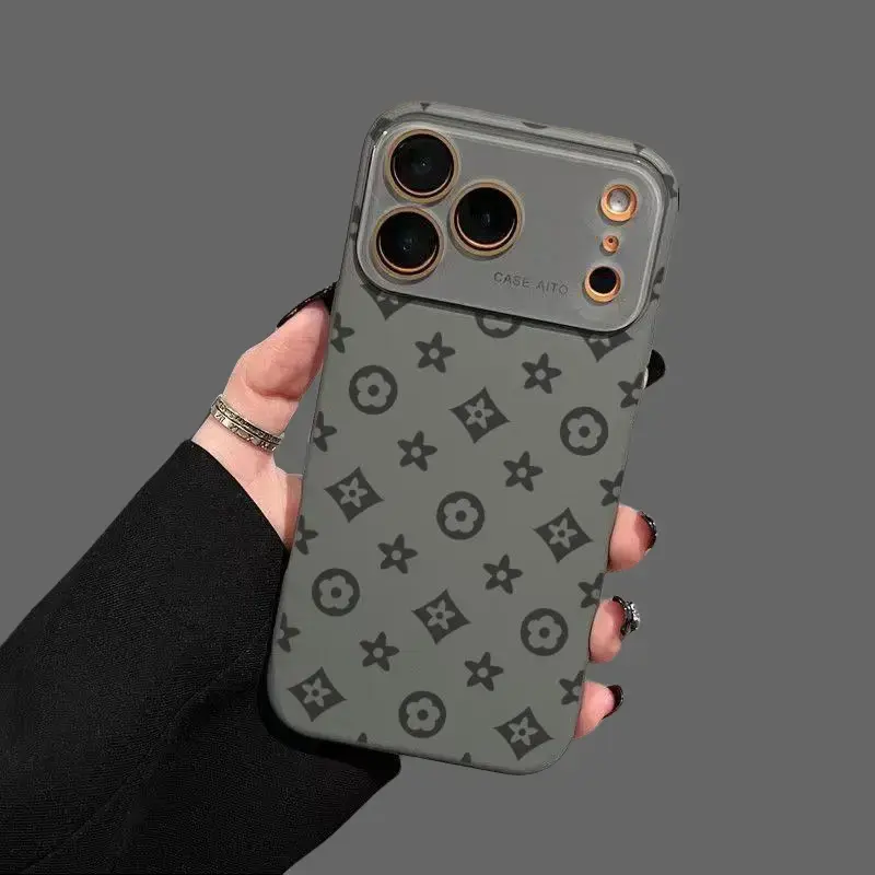 Vintage Print Dopamine Ins-Style Solid Color Smartphone Case, Ultra Skin-Friendly Touch, All-Inclusive Lens Casing, Shockproof Cellphone Cover, Fashionable Mobile Accessories for Apple iPhone 17 16 15 14 13 12 11