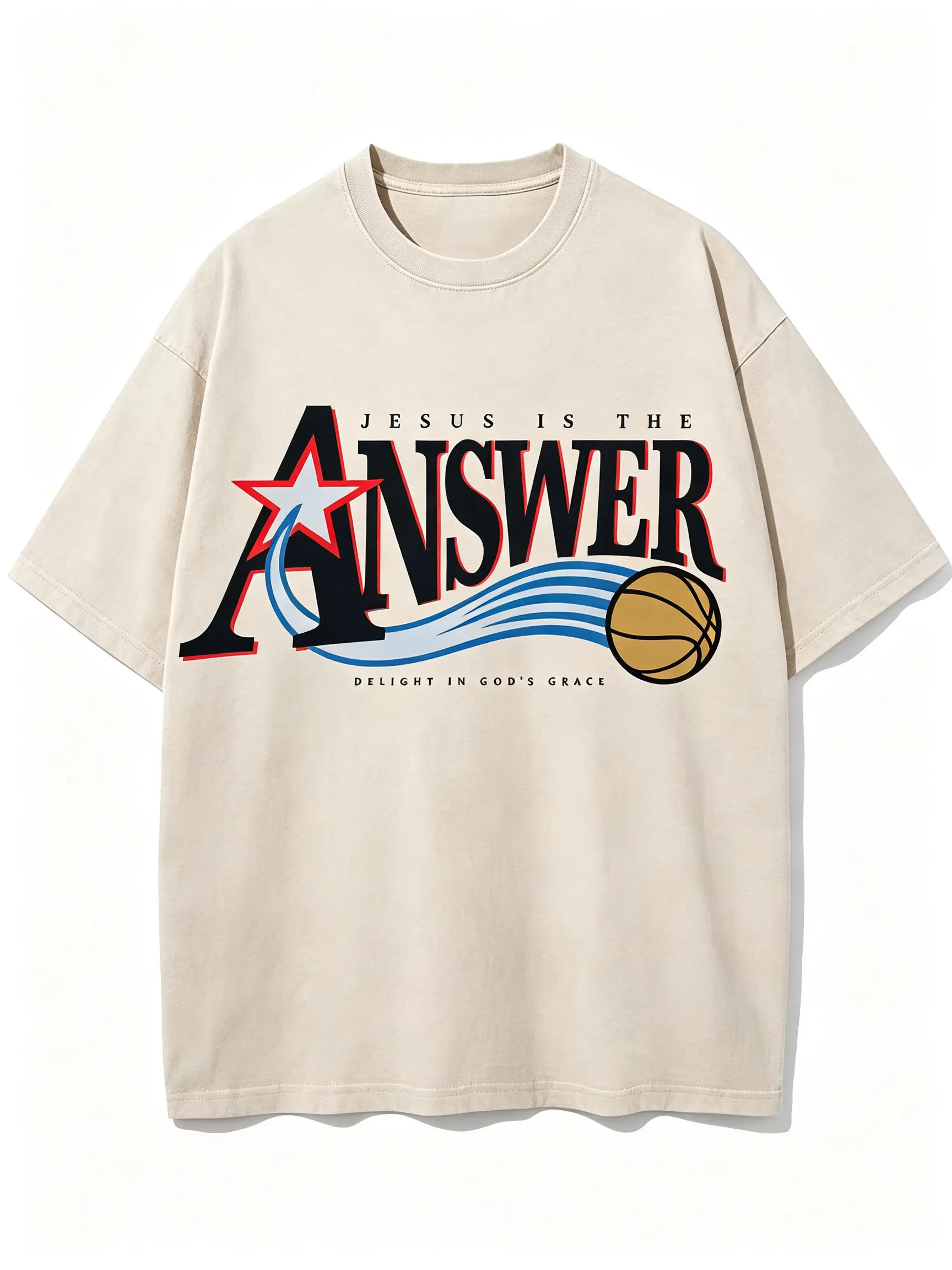 Jesus Is The Answer Christian Washed T-Shirt