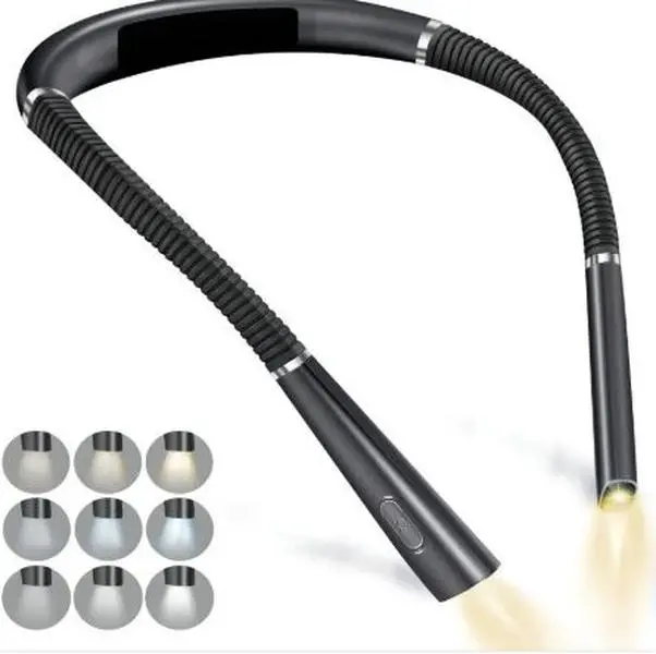 Rechargeable Neck Reading Light – Hands-Free LED Book Light for Reading in Bed