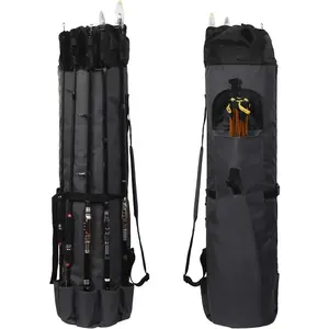 Fishing Pole Bag,Durable Folding Oxford Fabric Fishing Tackle Carry Case Bag Multifunction Large Capacity Waterproof Fishing Rod Case Holds 5 Poles : Sports & Outdoors