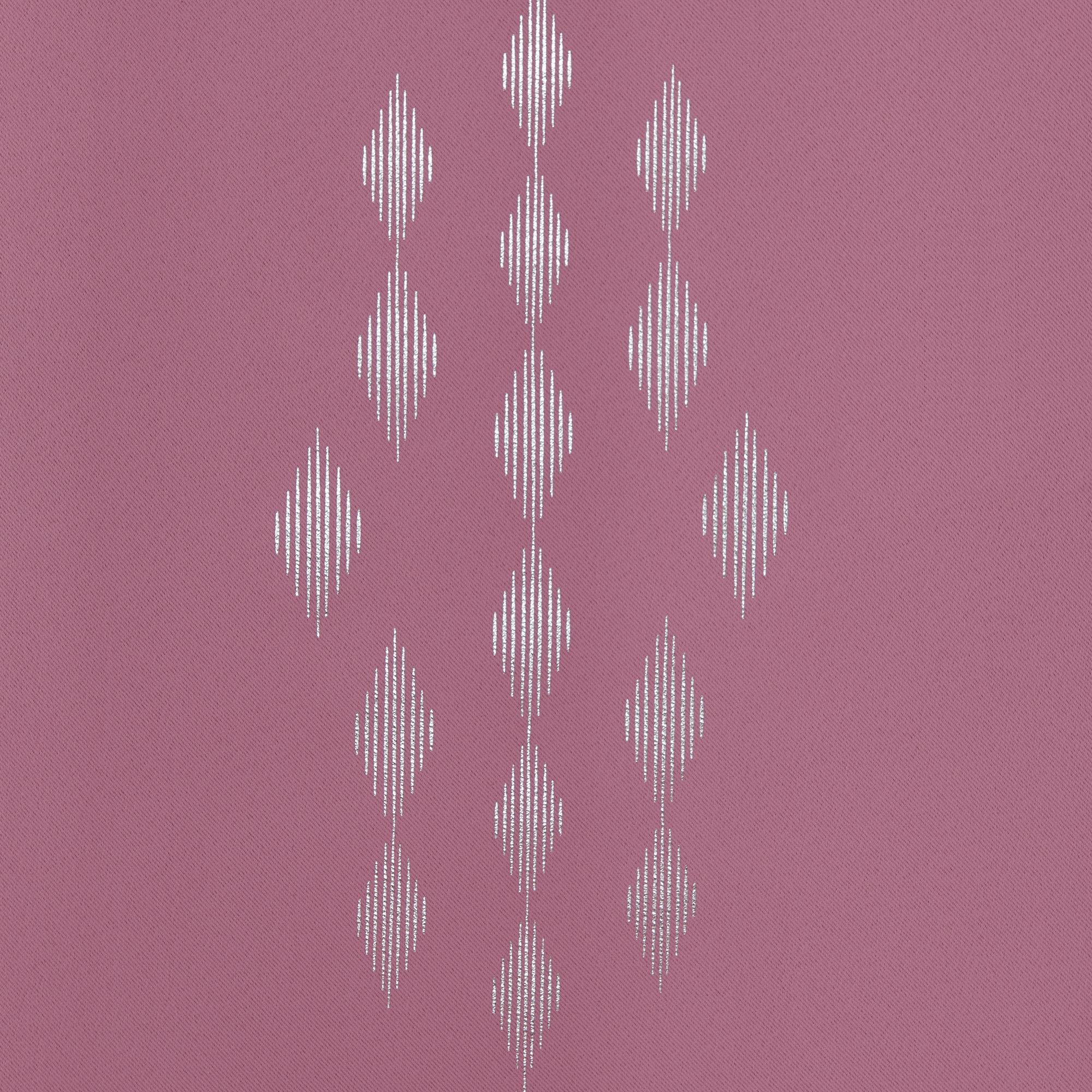 Silver Diamond Blackout Curtains | White Ring Top | No Tiebacks