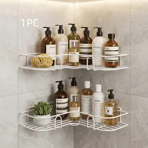 Corner Shower Caddy Rack, Rust-Resistant Metal Material, Quick Drainage &, 2 Color Options, Suitable for Bathroom, Rvs, Small Spaces, Bathroom Organizer Supplies