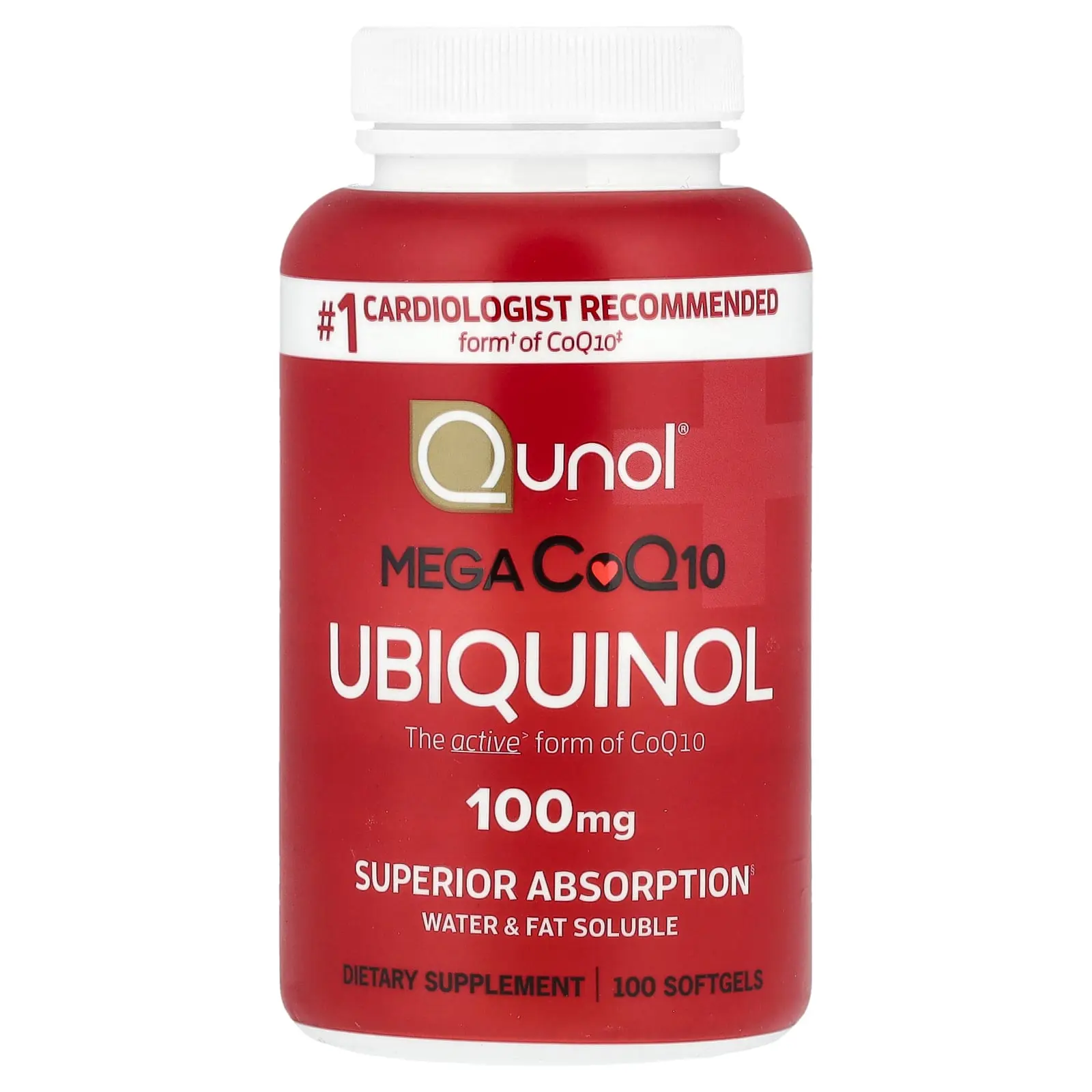 Qunol Mega CoQ10 Ubiquinol, 100 mg, 100 Softgels