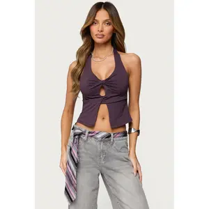 Prima Twisted Split Front Halter Top