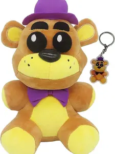 FNAF 8" Golden Bear Purple Hat Keychain