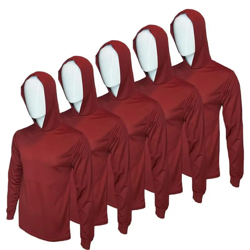 5 PACK SHIRT BURGUNDY HOODIE SHIRT ST909