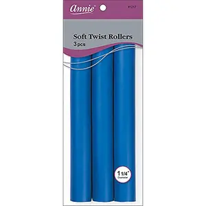 Annie Soft Twist Rollers, Blue, 3 Count