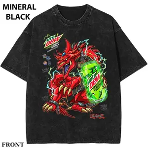 Yu-Gi-Oh! Slifer the Sky Dragon Extreme x Mtn, Anime Dew Lightning Monster Graphic Tee, Gamer Streetwear, High Energy Drink Parody T-Shirt, Y2K Cyber Aesthetic Outfit, Hype Beast Anime Tee