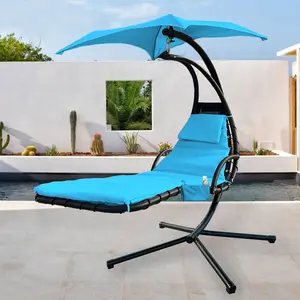 Outdoor Hanging Lounge Chair Replacement Cushion Cover and Umbrella Fabric, Made for Patio Curved Chaise Lounge Swinging Hammock Chair Pads, Waterproof Soft Fabric, Outdoor Furniture