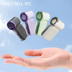Portable Handheld Fan, Handheld Cooling Fan, Mini USB Rechargeable Fan with LED Display, 6-speed Wind Speed Fan for Travel, Outdoor Activities, Exercise, Work