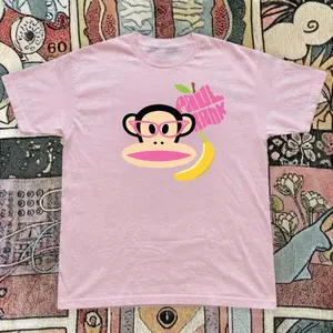 Pink Paul Frank Monkey Baby Tee – Y2K Vintage Cartoon Aesthetic Top