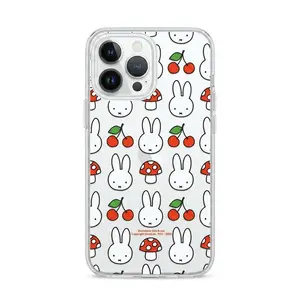 Miffy Cherry & Mushroom Case | Cute MagSafe Clear Cover, Licensed Miffy Face Aesthetic Phone Case | Kawaii Cottagecore Pattern, Compatible with iPhone 11 12 13 14 15 16 17 Air Series, Slim Shockproof Protective Case, Gift for her