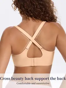 Women's Jelly Bra, Sexy Simple Design, Adjustable Criss-Cross Band, Deep V Neckline, Wireless U-Shape Back, Daily Wear, Medium Support