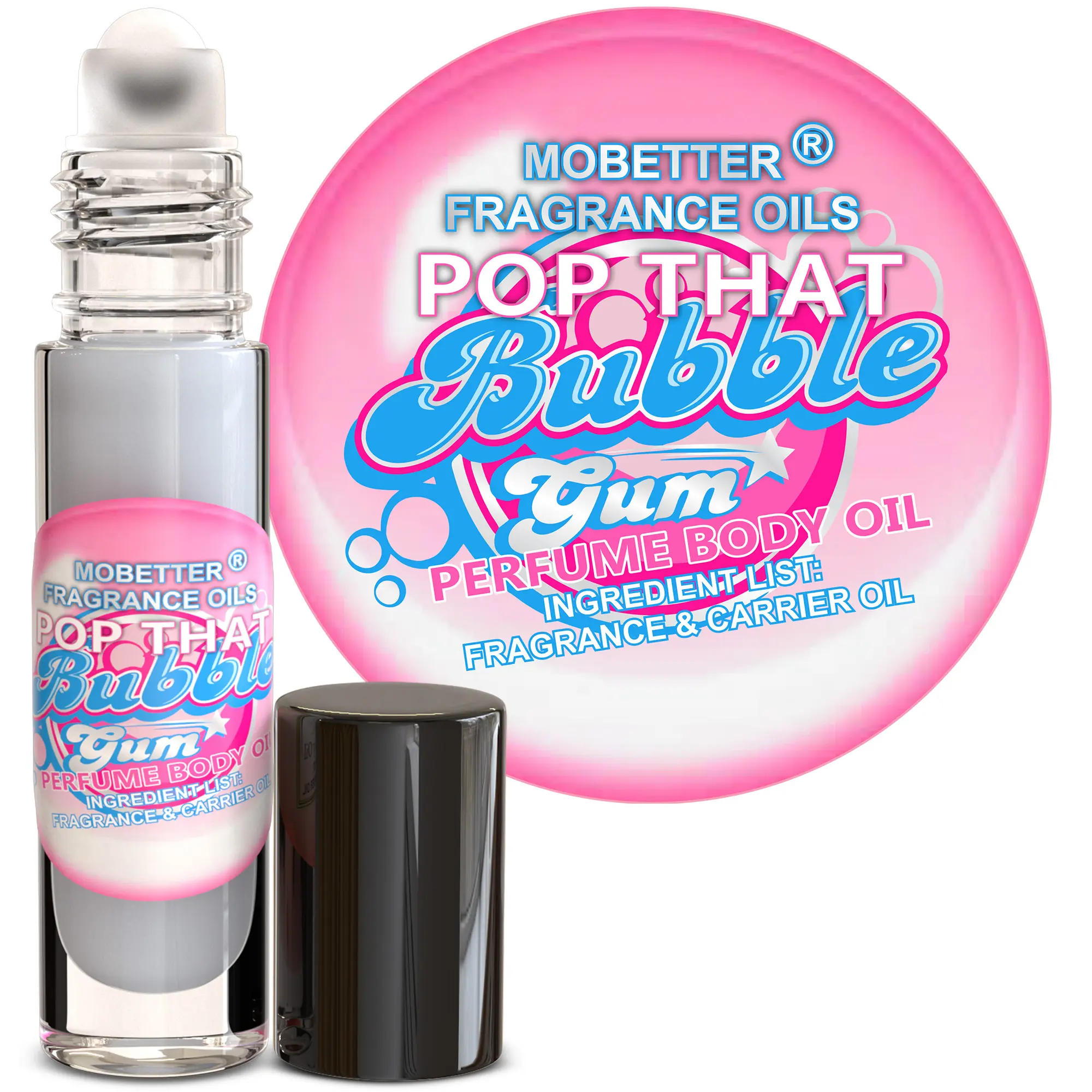 MOBETTER FRAGRANCE OILS Pop That Bubble Gum Perfume Body Oil 1/3 oz roll on Glass Bottle
