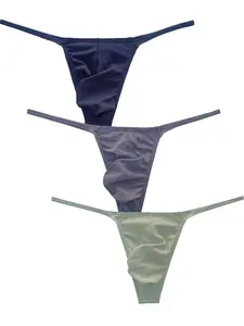 Men's Leopard Print Thongs Set of 3, Slim-Fitting Breathable Mesh, Sexy Summer Shorts, All Seasons Fashion, Underwear