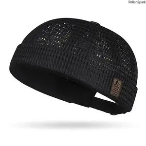 Mens Mesh Brimless Docker Cap | Summer Breathable No Brim Sailor Skullcap Beanie
