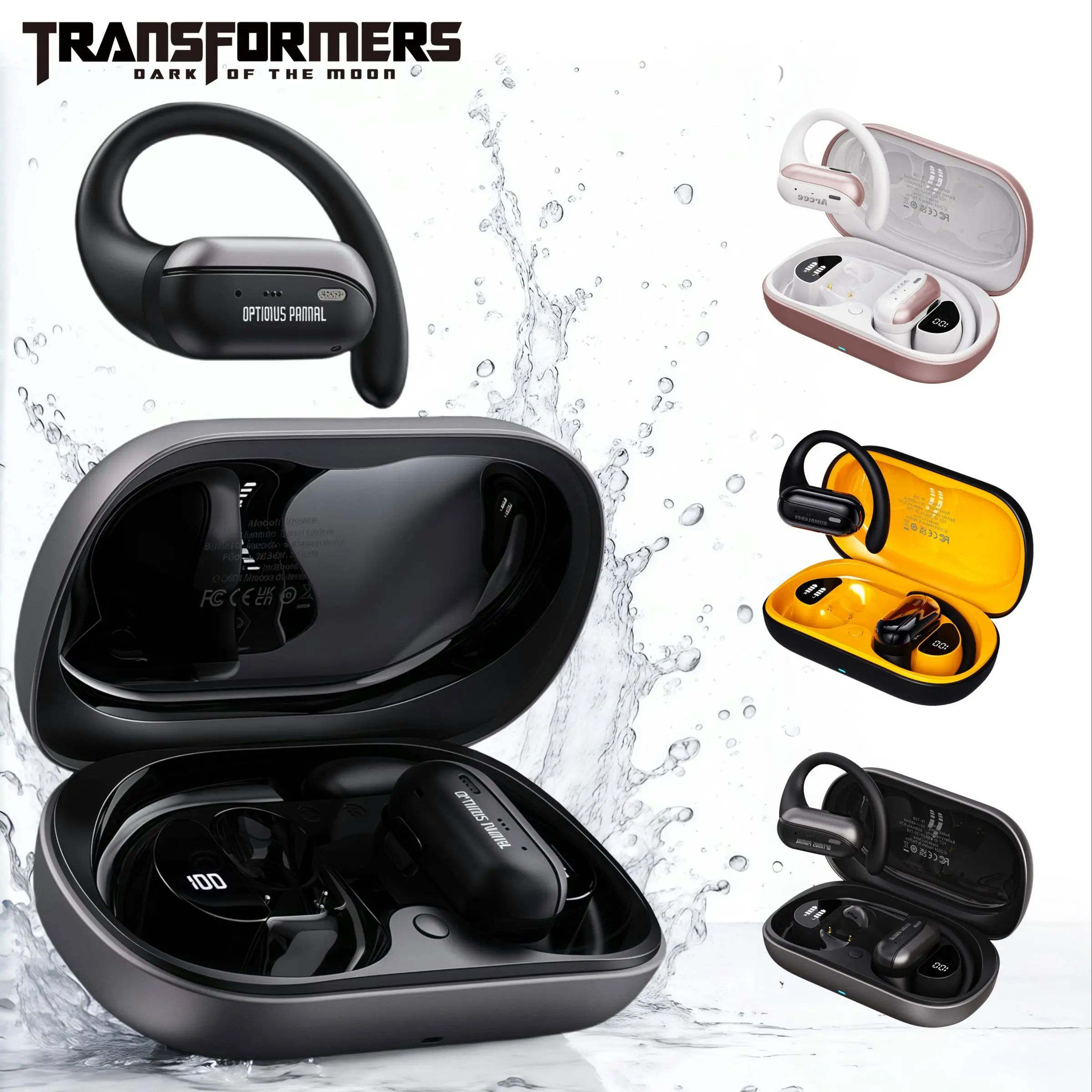 Transformers TF-T58 Wireless Earphone, IPX7 Waterproof Earbuds, Bluetooth-compatible 5.4 Earphone with Built-in Mic, Ultra-lightweight Earphone for Outdoor, Audio