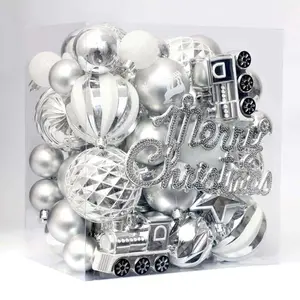GARVEE 65pcs Christmas Ball Ornaments Set - Shatterproof Decorative Baubles in Silver, Red, White, Black, Gold & Champagne for Festive Tree Decor, Weddings, and Holiday Celebrations.