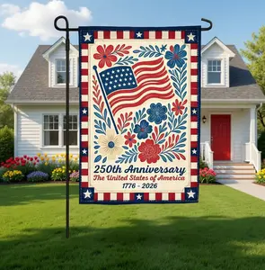 USA 250th Anniversary Garden Flag, 1776-2026 Patriotic Outdoor Decor (Pole, Hooks, Or Fasteners Are Not Included)