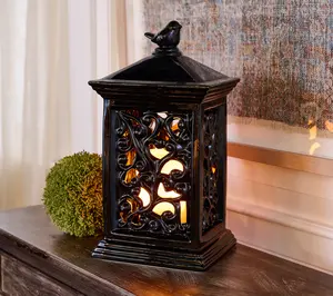 14.5" Indoor/Outdoor FlickeringFlame Ceramic Lantern by Valerie