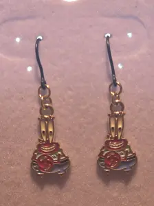 Underwater friend  who is a greedy crab  Plastic dangly earrings