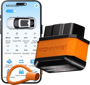 KONNWEI OBD2 Scanner Bluetooth 5.2, Wireless Car Scanner Diagnostic Tool for iOS & Android for Performance Test, Car Check Engine Code Reader & Scan Tool with Power ON/Off Button for Car Owners