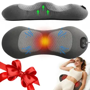 3 in 1 Lower Back Massager Triple Fusion with Heat Vibration Stretch Lumbar Support Pillow Ergonomic Memory Foam for Bed Chair Relief