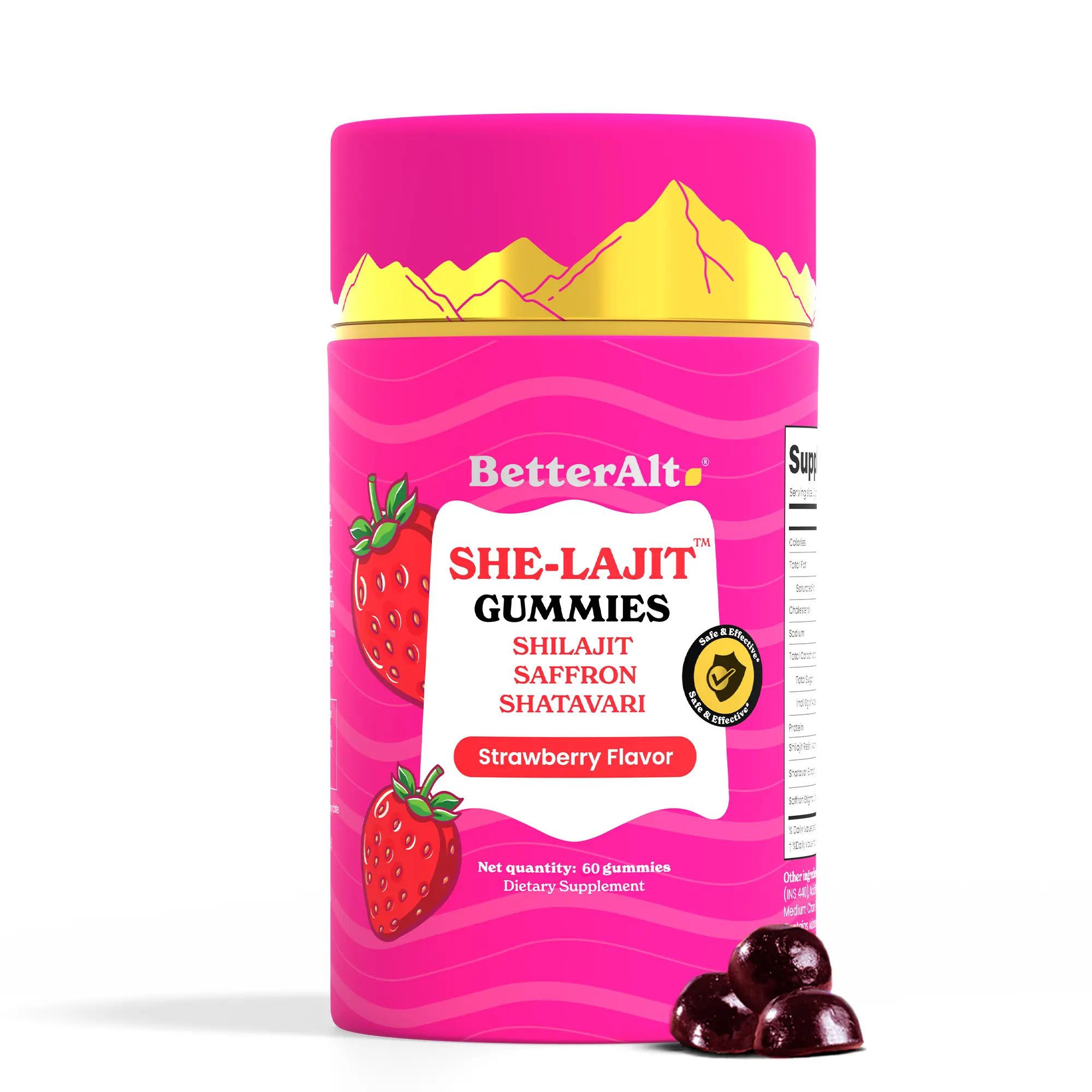 BetterAlt Women SHE-Lajit Gummies | For Energy & Hormonal Balance | Himalayan Shilajit, Shatavari & Saffron | OBGYN Recommended | 60 Gummies BetterAlt Women SHE-Lajit Gummies | For Energy & Hormonal Balance | Himalayan Shilajit, Shatavari & Saffron | OBGYN Recommended | 60 Gummies
