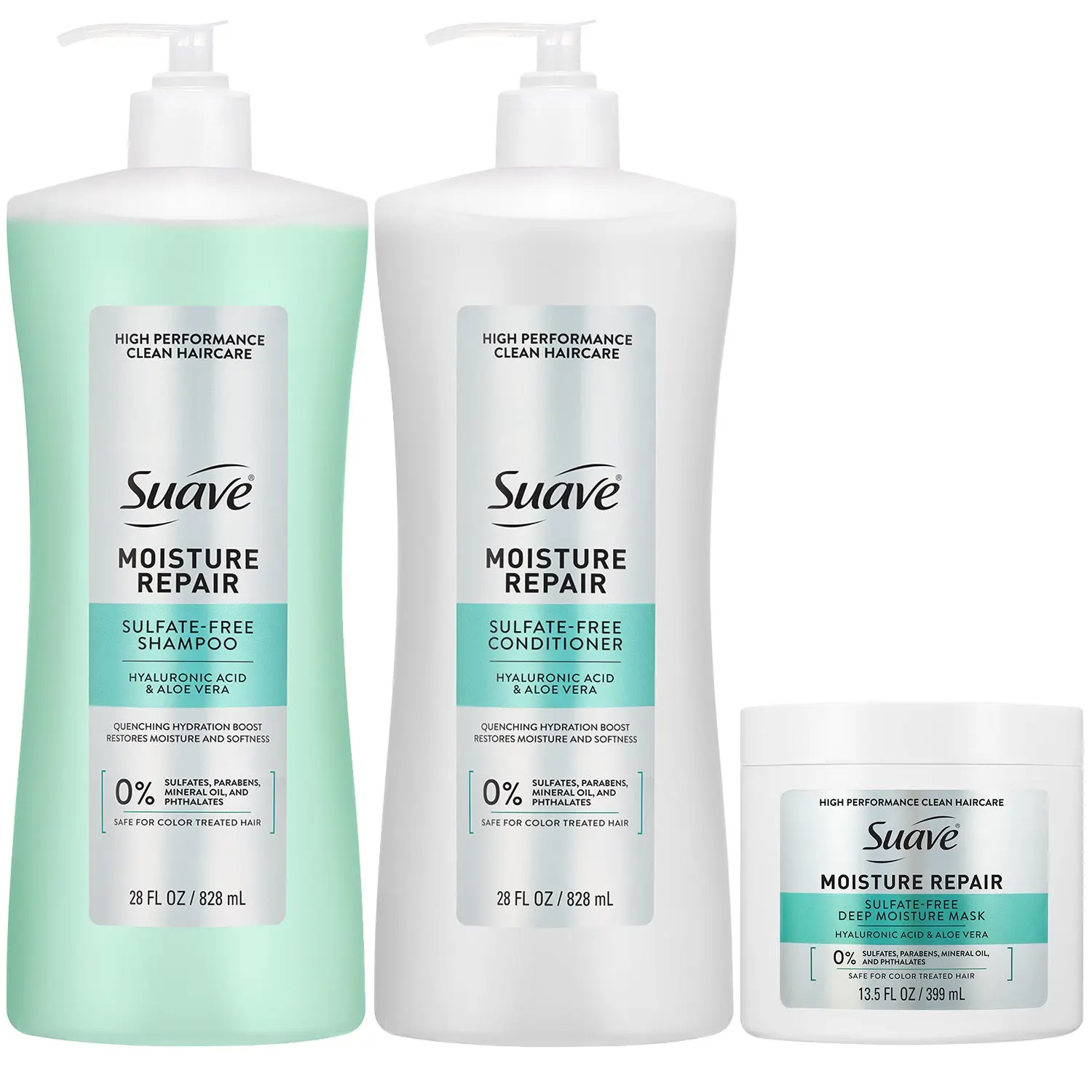 Suave Moisture Repair Sulfate-Free Shampoo & Conditioner Set + Hair Mask Suave Moisture Repair Sulfate-Free Shampoo & Conditioner Set + Hair Mask