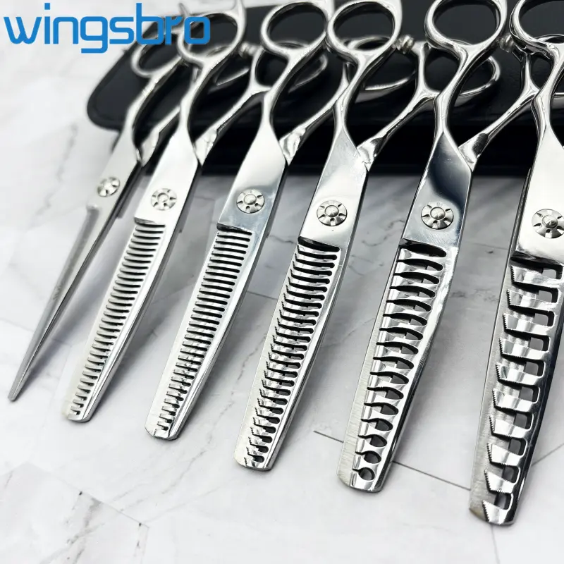 wingsbro Professional Hair Thinning Shears, 6.7-Inch Stainless Steel Texturizing Tool for Blending, Barber Accessories & Salon Supplies, Thin Hair, 6.7" Size, Salon/Barber, Diy Enthusiasts, Hair Styling